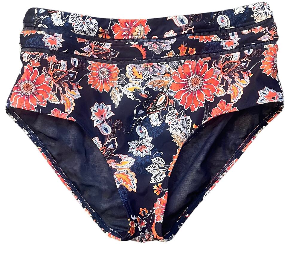 Sea Level Floral High Waisted Bikini Bottom Sz XS (4)